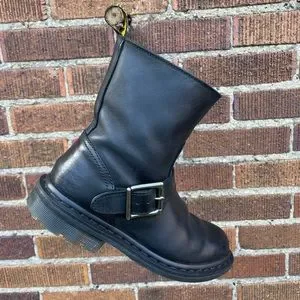 【Dr.Martens】 SLATE MEG BIKER ANKLE BOOT Dr. Martens Brown Leather Slate Meg Biker Ankle Boot size 7